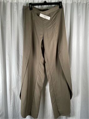 Drew Anthropologie Flat Front Wide Leg Tulip Split Pants Olive Sage – Size Large